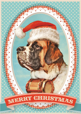 postkarte christmasdog